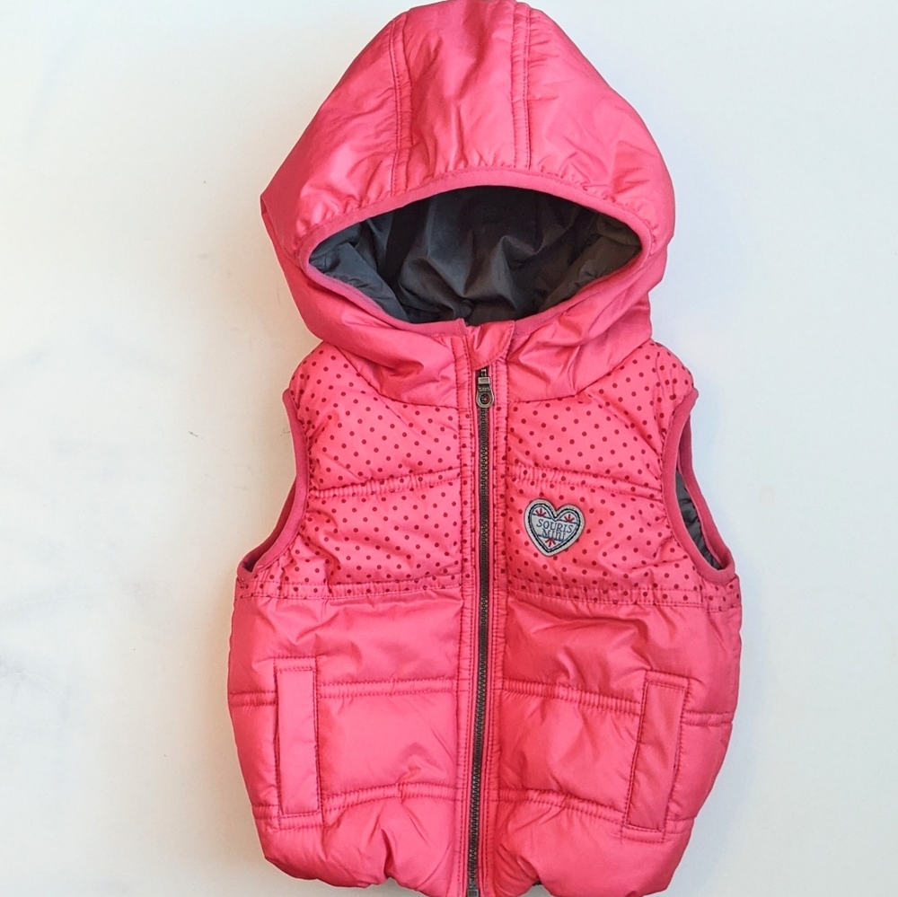 Souris Mini Pink sleeveless puffer 12M